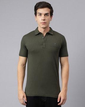 regular fit graphic print polo t-shirt