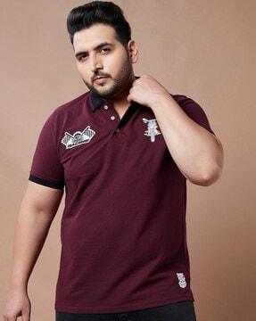 regular fit graphic print polo t-shirt