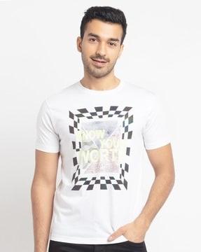 regular fit graphic print round-neck t-shirt