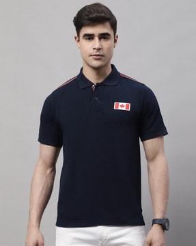 regular fit graphic printed polo t-shirt