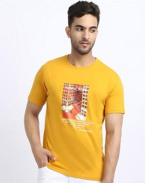 regular fit graphic round neck t-shirt