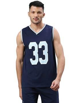 regular fit gujarat titans print v-neck t-shirt