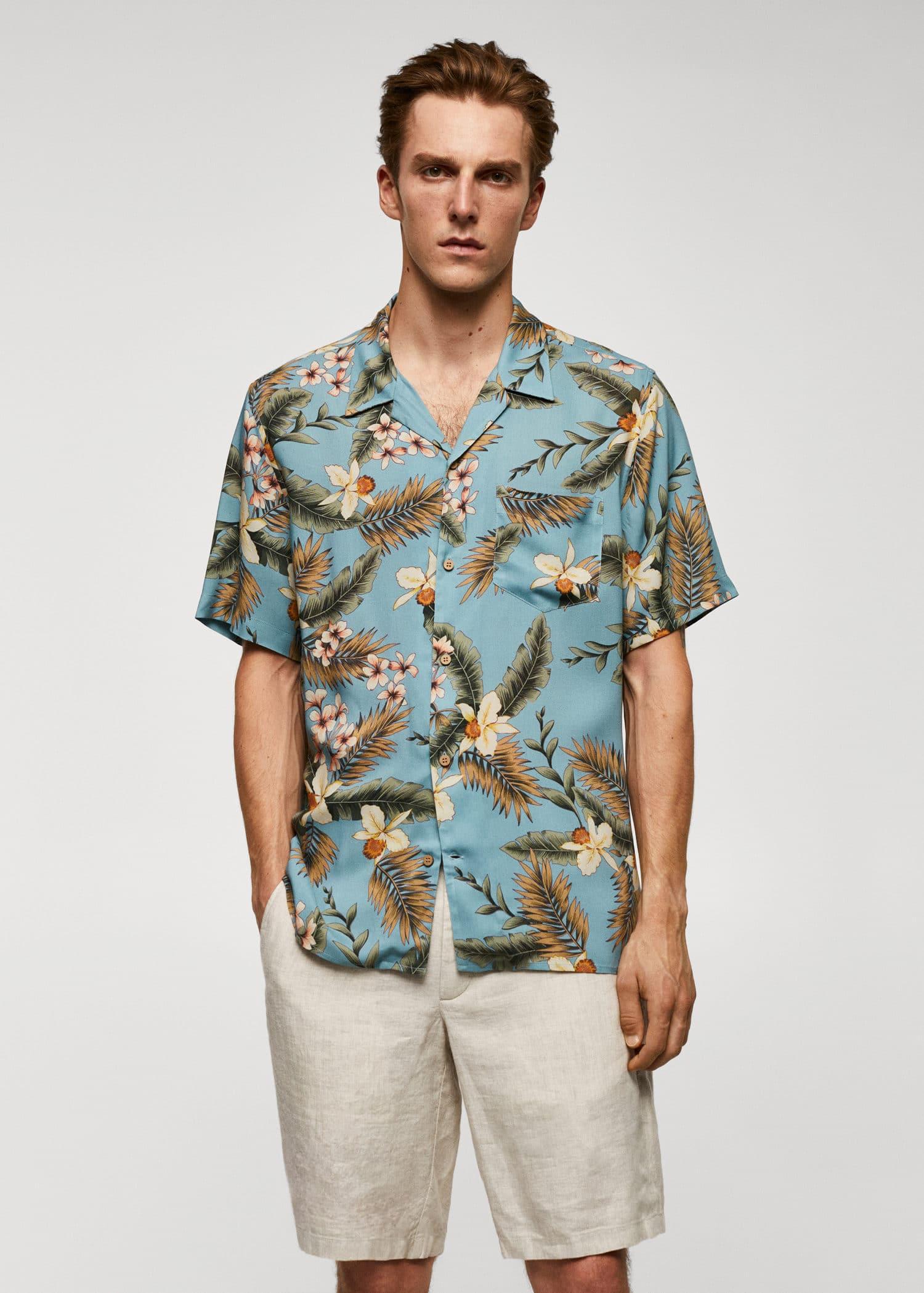 regular-fit hawaiian print shirt