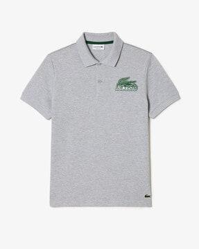 regular fit heathered cotton polo t-shirt