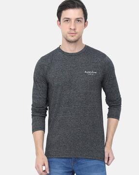 regular fit heathered crew-neck t-shirt