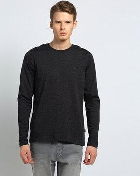 regular fit heathered crew-neck t-shirt