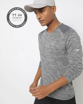 regular fit heathered crew-neck t-shirt