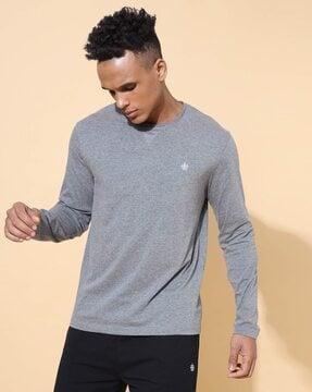 regular fit heathered crew-neck t-shirt