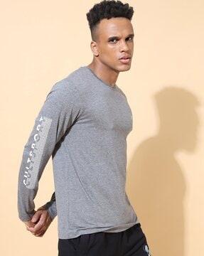 regular fit heathered crew-neck t-shirt