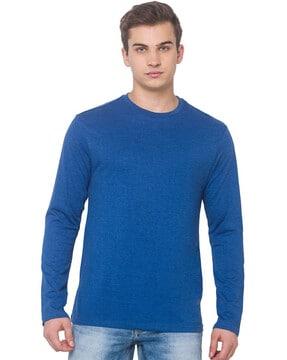 regular fit heathered crew-neck t-shirt