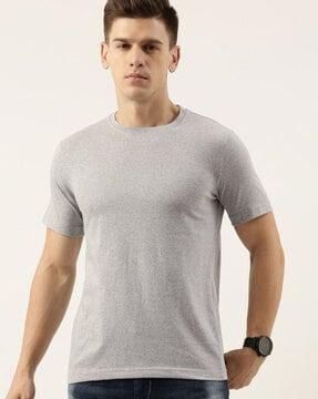 regular fit heathered crew-neck t-shirt