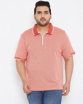 regular fit heathered polo t-shirt