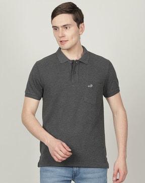 regular fit heathered polo t-shirt