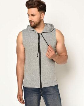 regular fit heathered sleeveless t-shirt