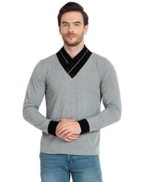 regular fit heathered turtleneck t-shirt