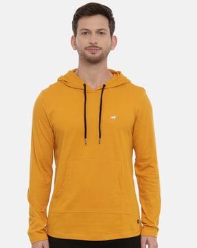 regular fit hooded full sleeves t-shirt