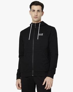 regular fit hooded sweatshirt with contrast logo