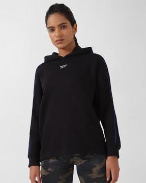 regular fit hooded sweatshirt with logo print