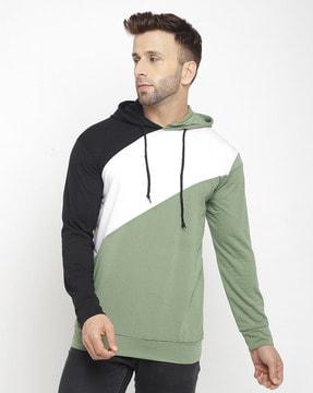 regular fit hooded t-shirt with drawstring