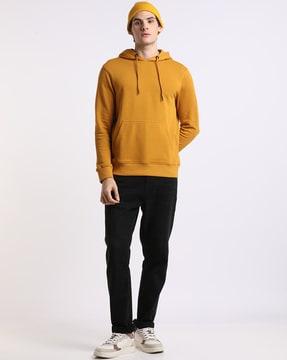 regular fit hoodie with kangaroo pockets