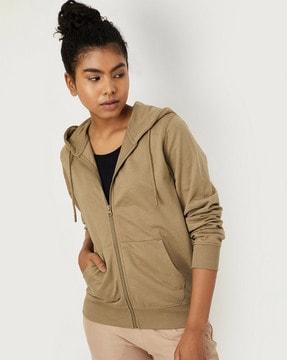 regular fit hoodie with split-kangaroo pockets