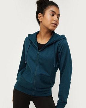 regular fit hoodie with split-kangaroo pockets