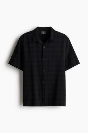 regular fit jacquard-weave resort shirt