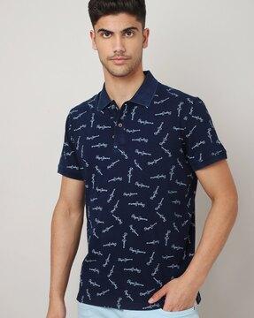 regular fit jon heritage logo print polo t-shirt