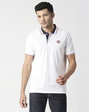 regular fit kennith polo t-shirt with contrast tipping