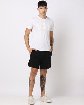 regular fit knit shorts