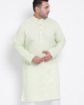 regular fit kurta with band collar