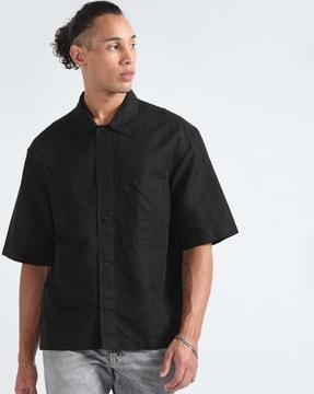 regular fit linen shirt