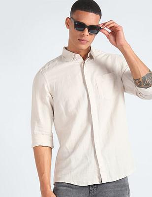 regular fit linen shirt