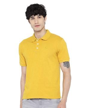 regular fit logo embroidered polo t-shirt