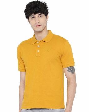 regular fit logo embroidered polo t-shirt