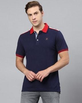 regular fit logo pattern polo t-shirt