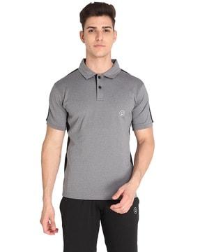 regular fit logo print polo t-shirt