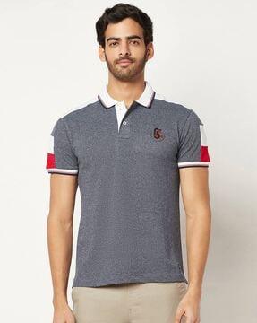 regular fit logo print polo t-shirt