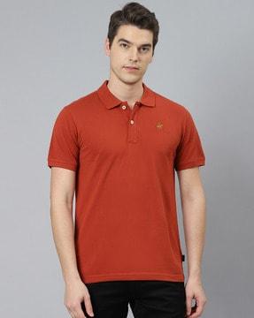 regular fit logo print polo t-shirt