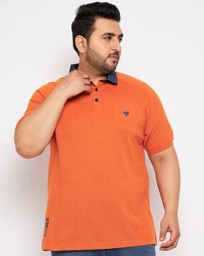 regular fit logo print polo t-shirt