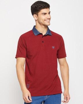 regular fit logo print polo t-shirt