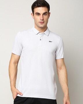 regular fit logo print polo t-shirt