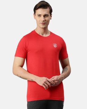 regular fit logo printed crew-neck t-shirt