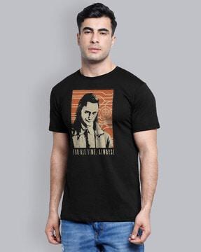 regular fit loki print crew-neck t-shirt