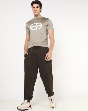 regular fit low-rise trousers