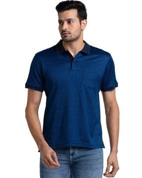 regular fit micro-patterned polo-t-shirt