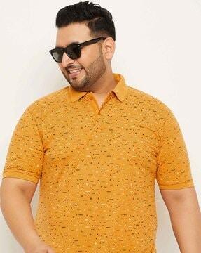 regular fit micro print polo t-shirt