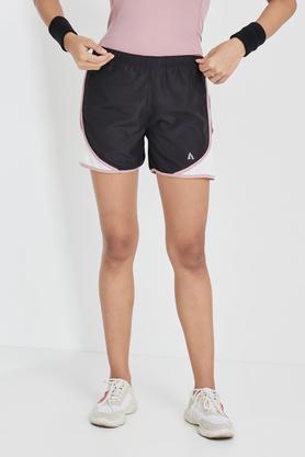 regular fit mid thigh polyester women's regular shorts - blush