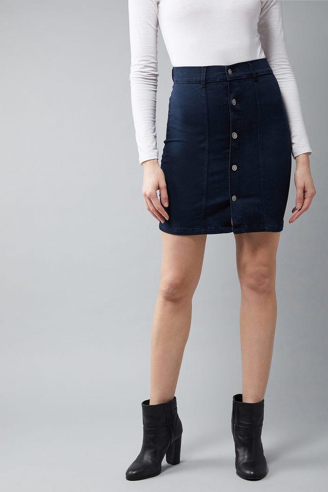 regular fit mini denim womens casual wear skirt