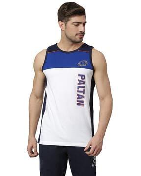 regular fit mumbai indians print crew-neck t-shirt